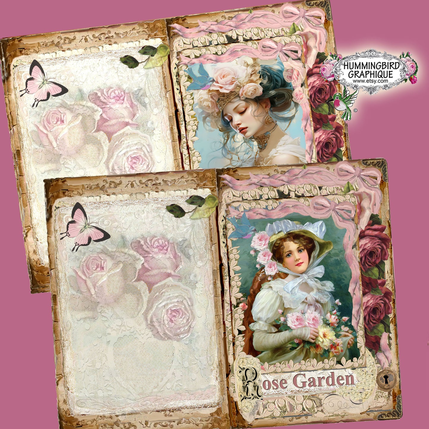 #268 BEAUTIFUL VICTORIAN LADIES JUNK JOURNAL 10 PAGES- JUNK JOURNAL