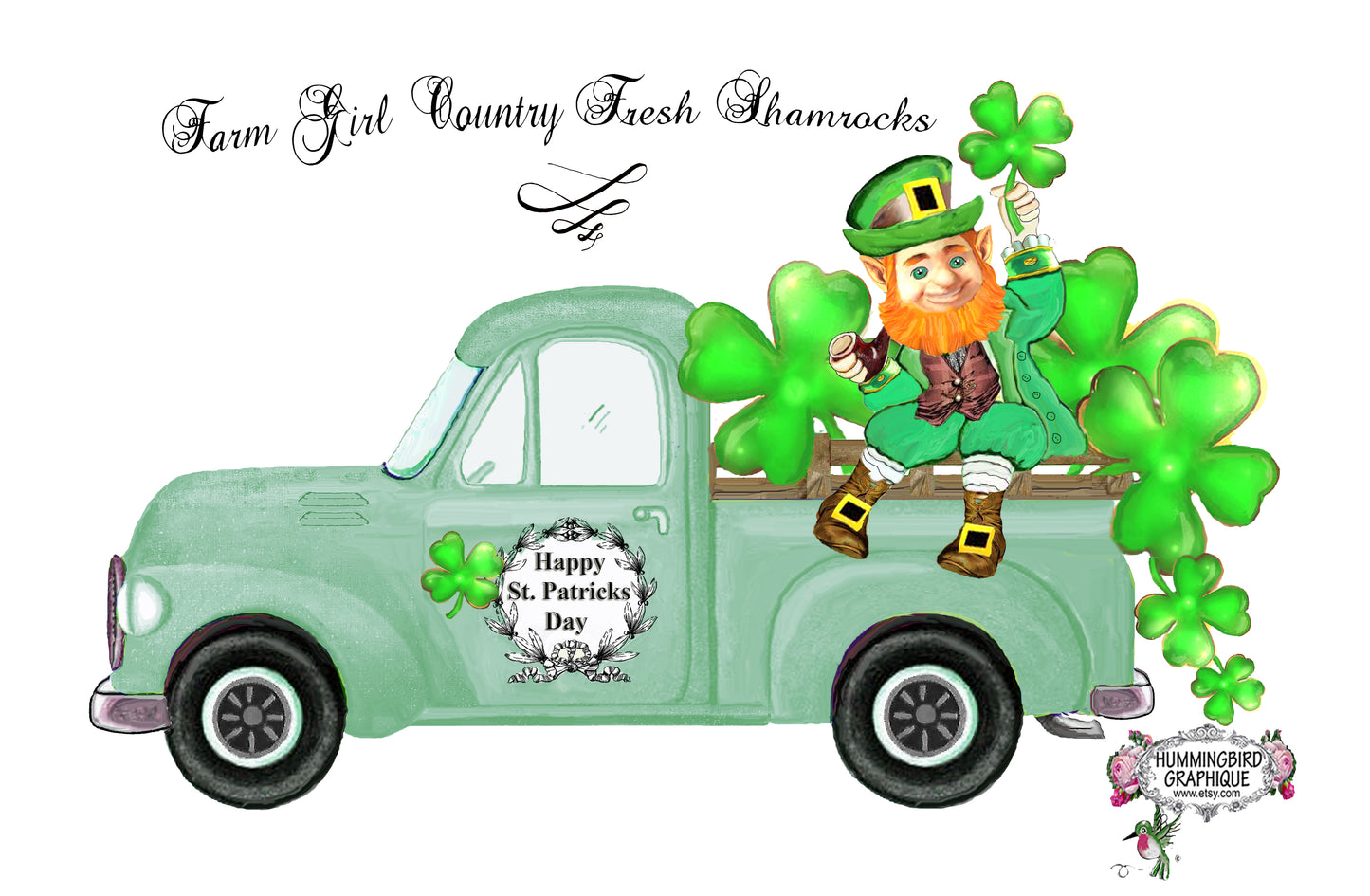 #427 FARMERS MARKET FARM FRESH COUNTRY SHAMROCKS TRUCK - COUNTRY IMAGE