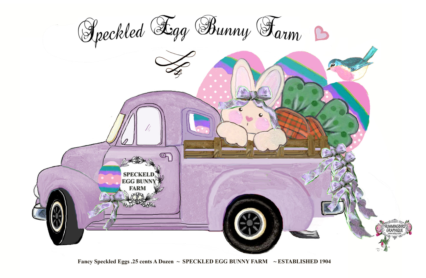 #467 CHARMING SPECKLED EGG BUNNY FARM - BUNNIES