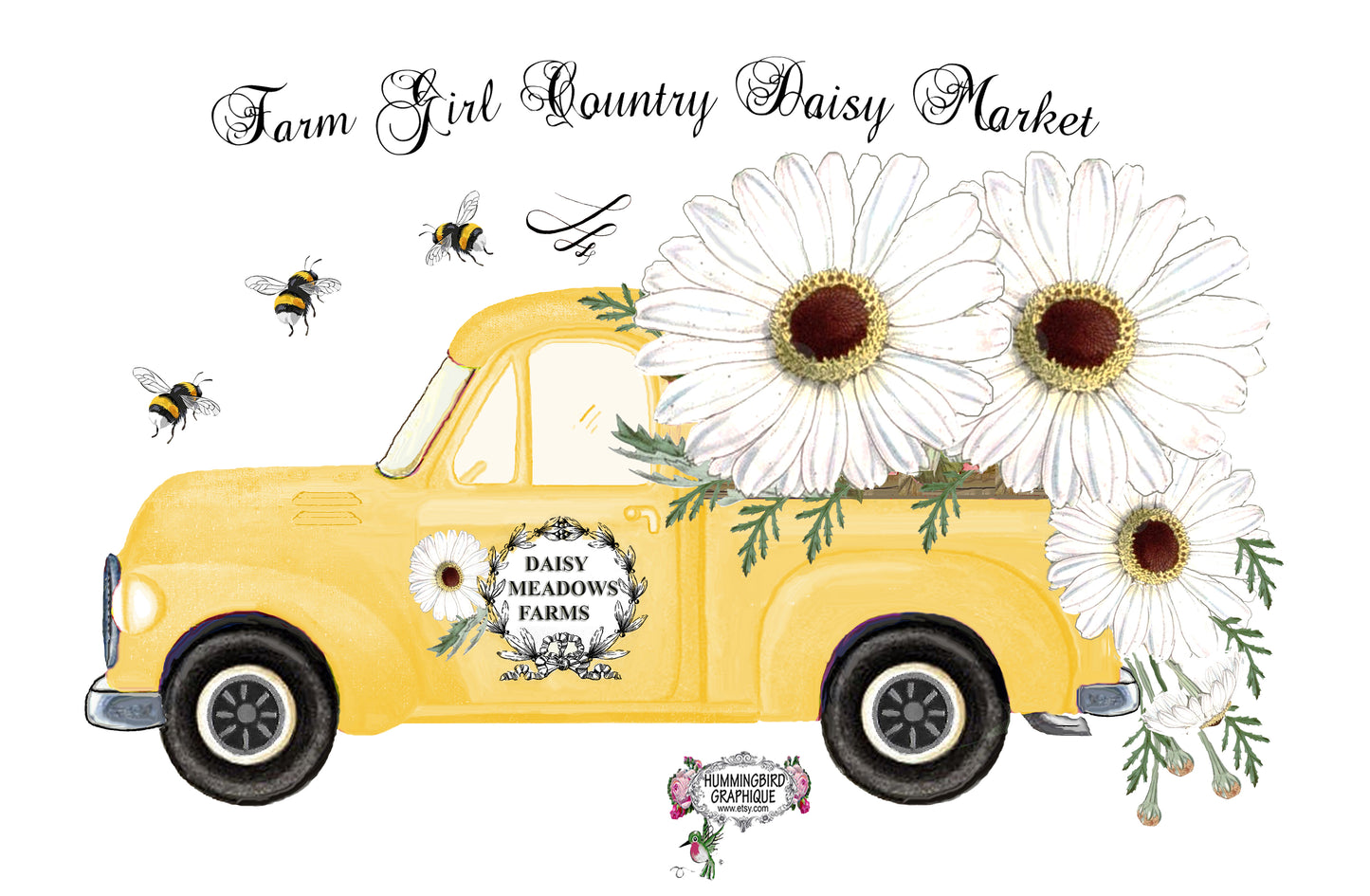 #500 FARM GIRL COUNTRY DAISY MARKET DAISY MEADOWS FARMS - COUNTRY IMAGE