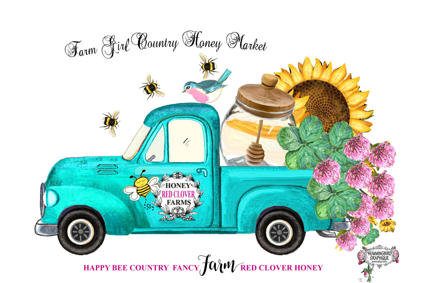 #502 FARM GIRL COUNTRY HONEY MARKET - COUNTRY IMAGE