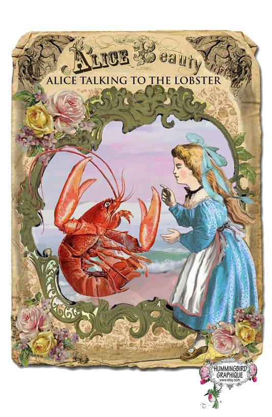 #504 ALICE IN WONDERLAND TALKING TO THE LOBSTER - ALICE IN WONDERLAND