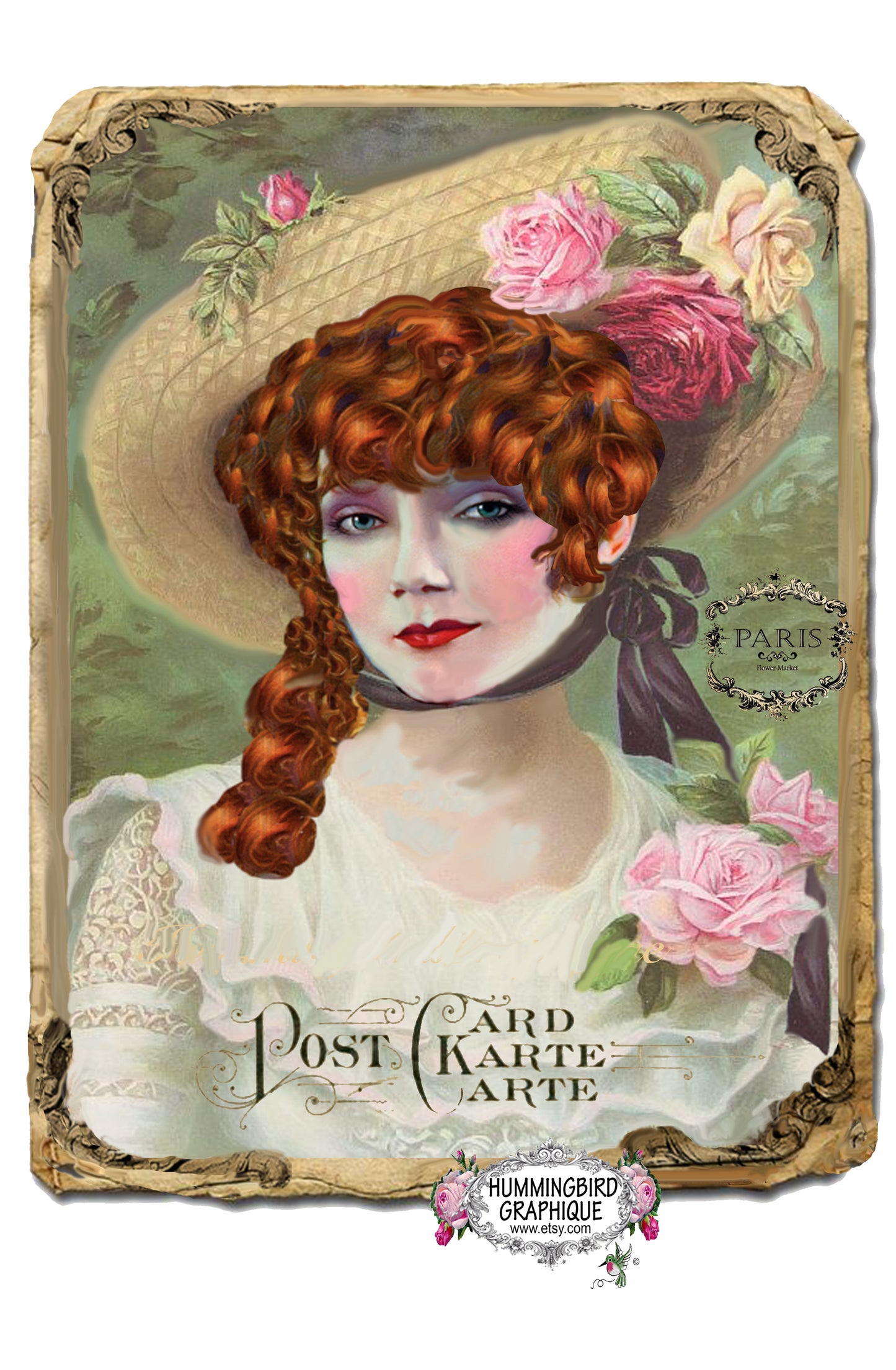 #52 BEAUTIFUL VICTORIAN GIRL - BEAUTIFUL SHABBY IMAGE