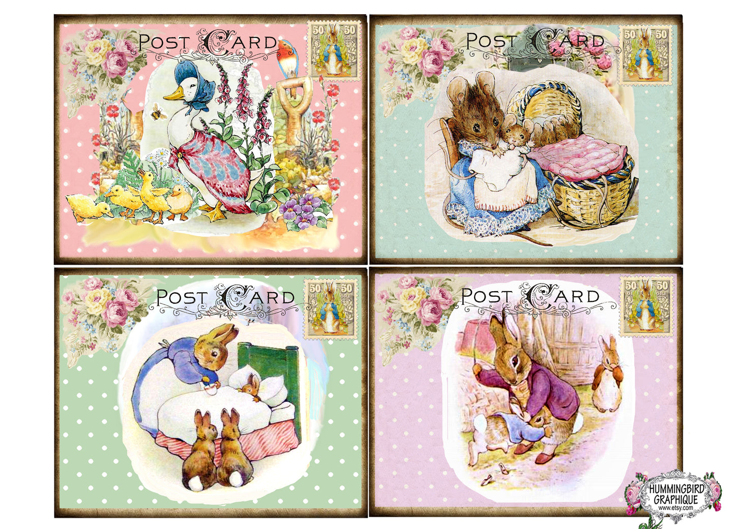 #586 CHARMING BEATRIX POTTER POST CARDS - BEATRIX POTTER