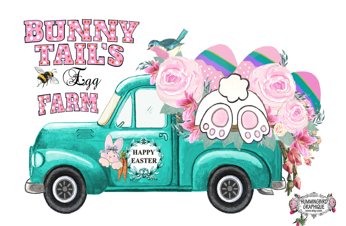 #612 BUNNY TAILS EGG FARM HAPPY EASTER - BUNNIES