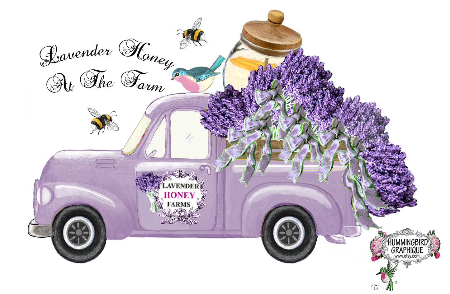 #624 LAVENDER HONEY AT THE FARM- COUNTRY IMAGE