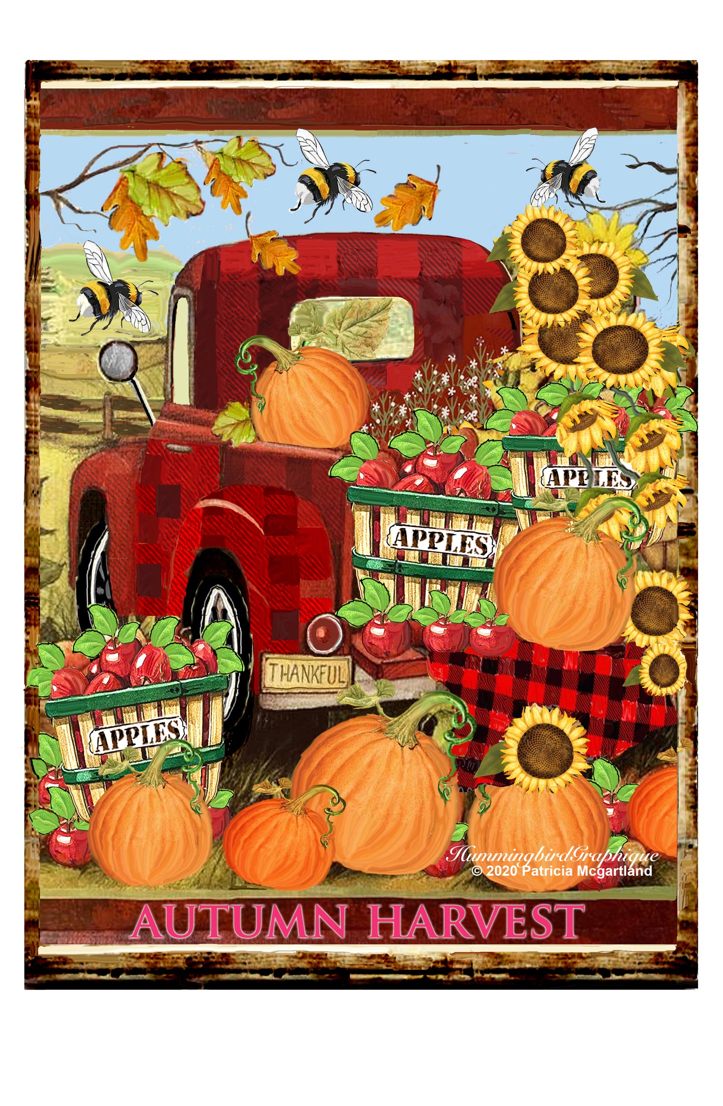 #686 SUNFLOWERS AND APPLE HARVEST TRUCK - AUTUMN HARVEST