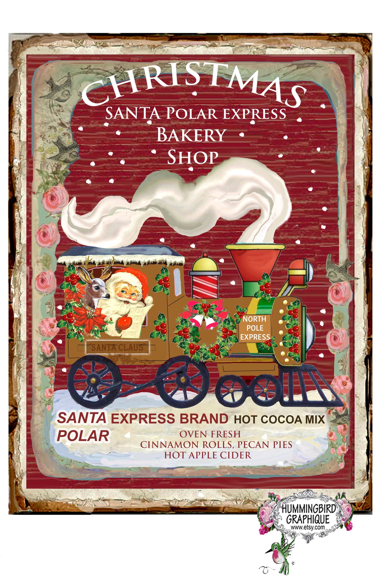 #983 TREN NAVIDEÑO PAPÁ NOEL POLAR EXPRESS PANADERÍA - NAVIDAD