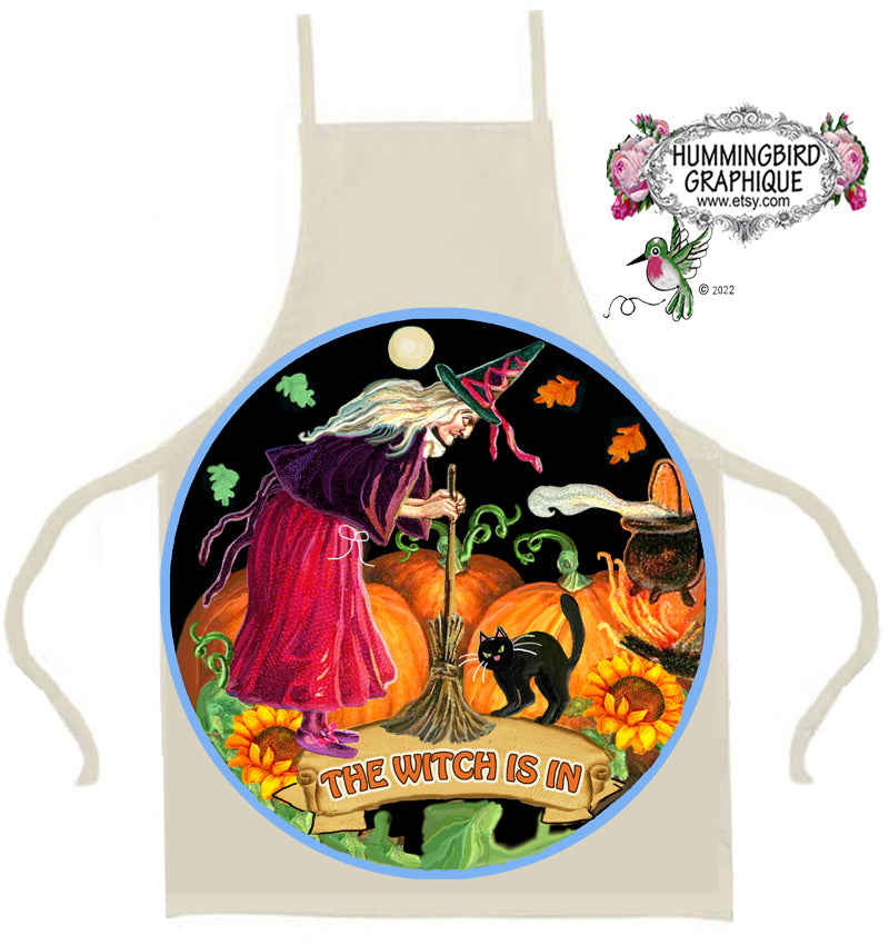 #1137 THE WITCH IS IN CIRCLE DOOR HANGER- DOOR HANGER