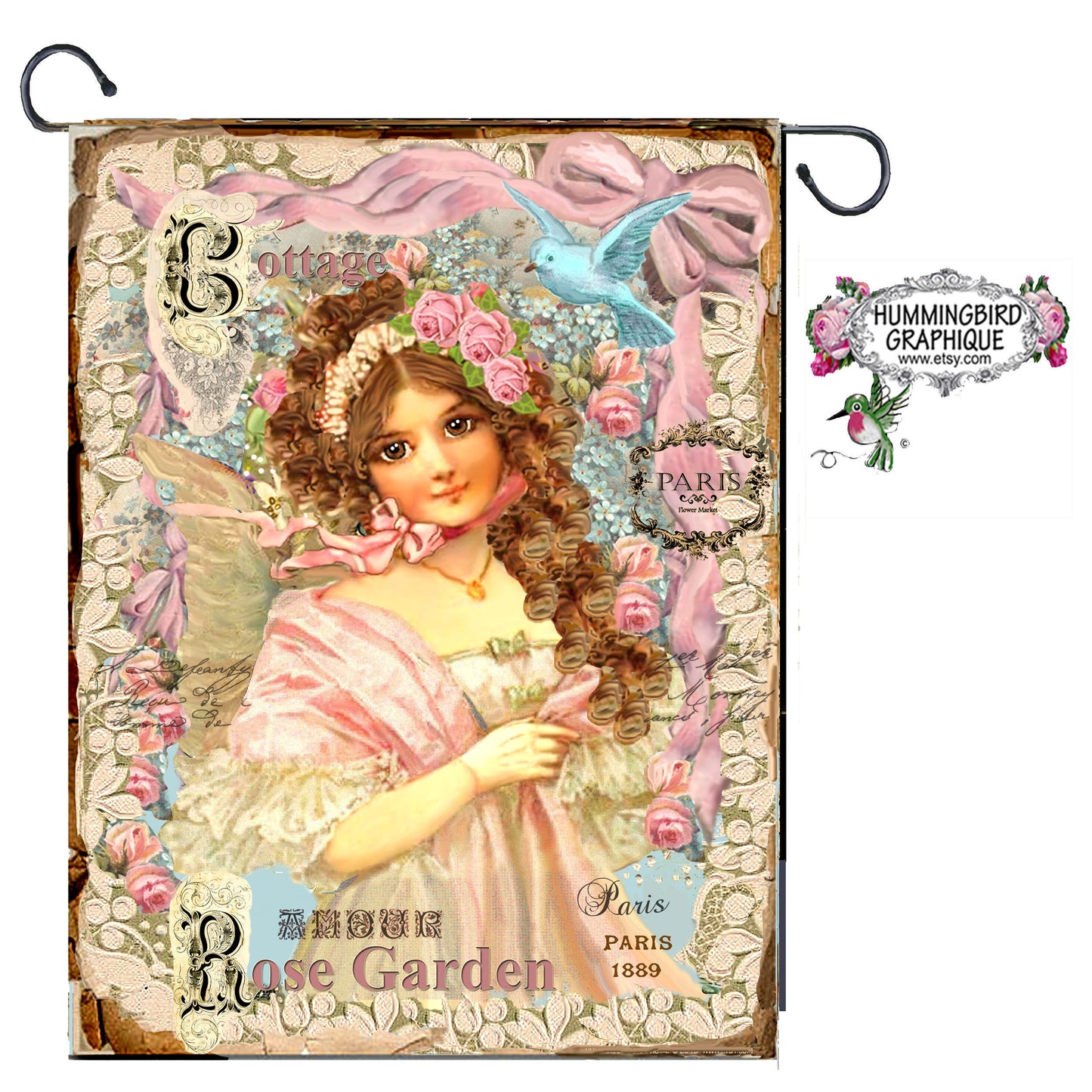 #265 ENCHANTED COTTAGE ROSE GARDEN - BEAUTIFUL SHABBY IMAGE