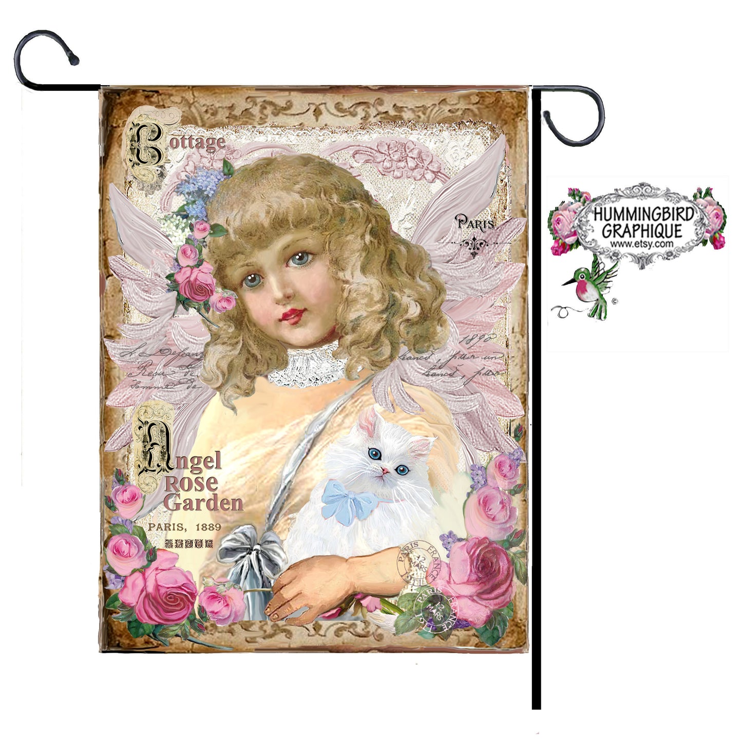 #360 COTTAGE ANGEL ROSE GARDEN - BELLE IMAGE SHABBY