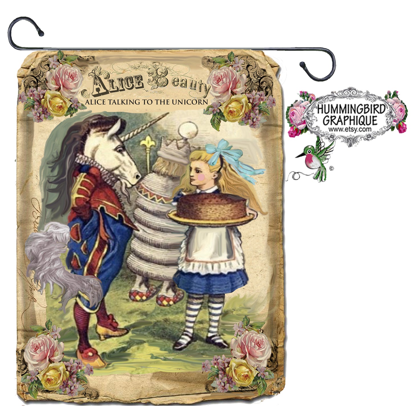 #48 ALICE AND THE UNICORN -Alice and Wonderland