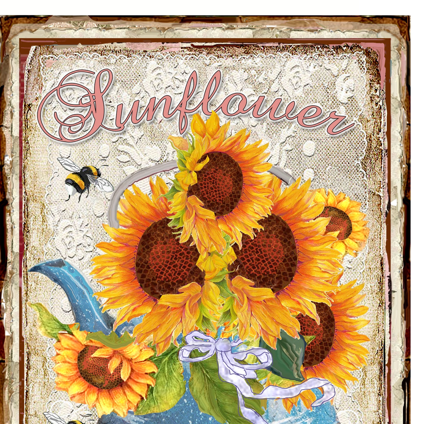 #1048 BEAUTIFUL SUNFLOWER COTTAGE LACE - COUNTRY IMAGE