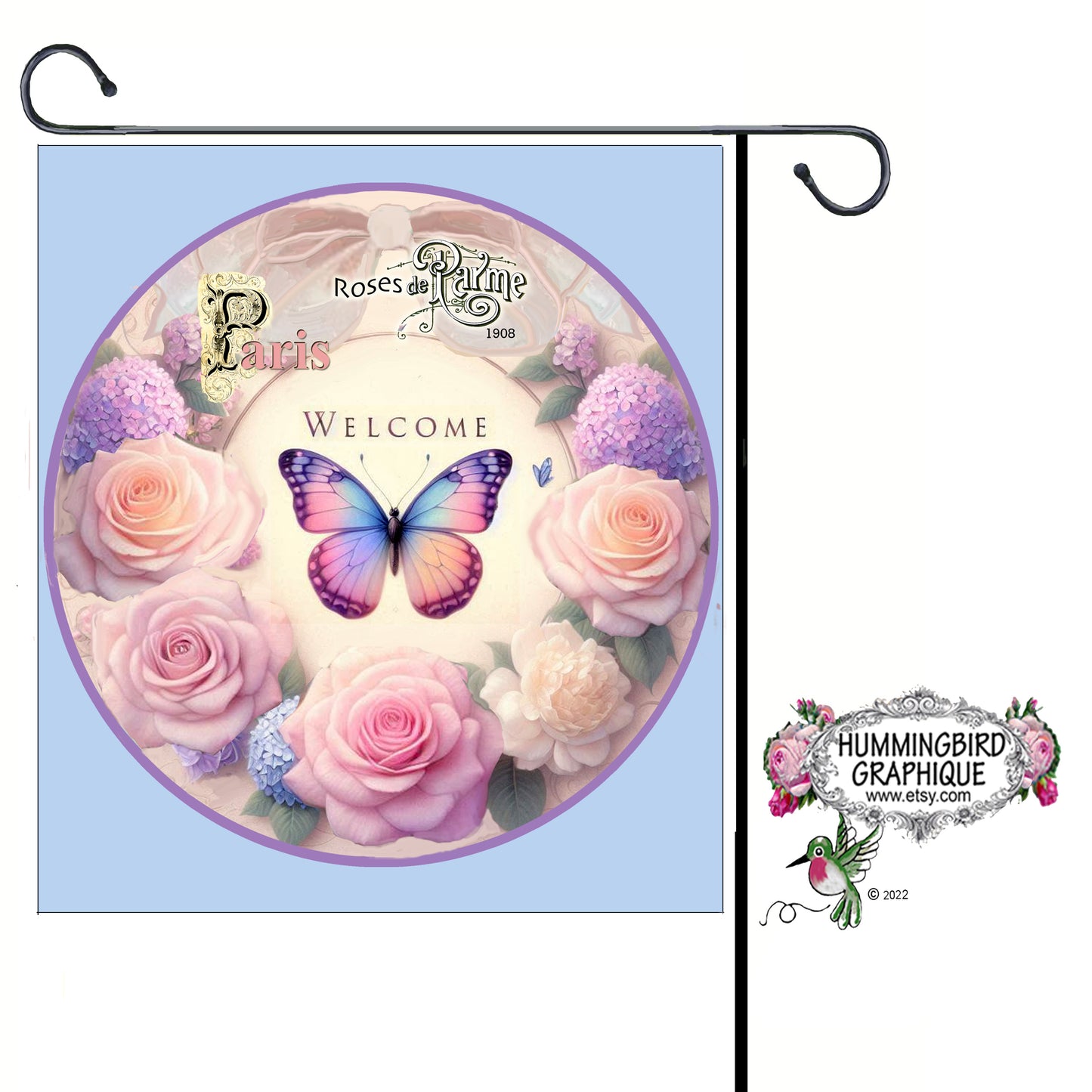 #1266C -BEAUTIFUL BUTTERFLY CIRCLE DOOR HANGER- Circle Door Hanger