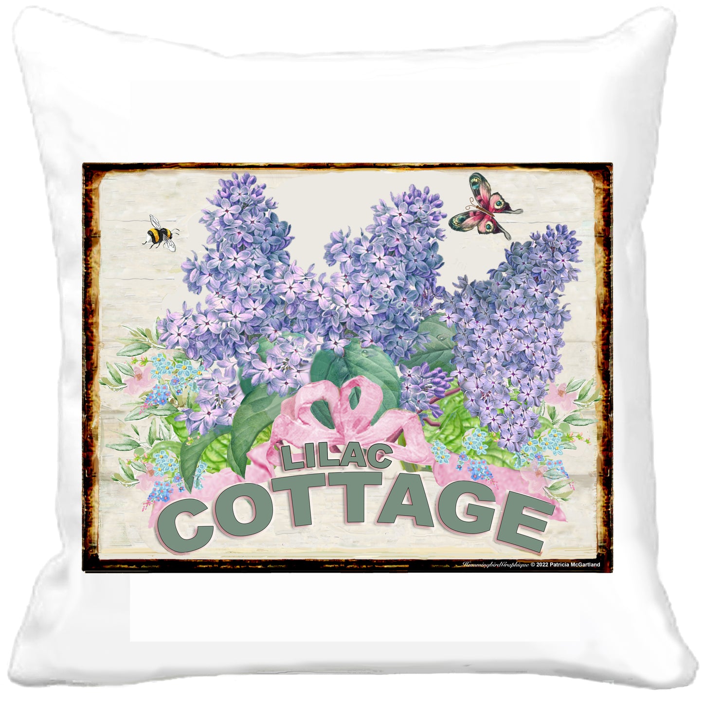 #1099 BEAUTIFUL LILAC COTTAGE WOODEN BOARD SIGN - COUNTRY IMAGE