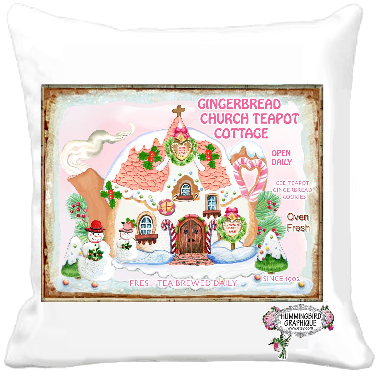 #1158 GINGERBREAD TEAPOT COTTAGE ICED GINGERBREAD COOKIES- CHRISTMAS