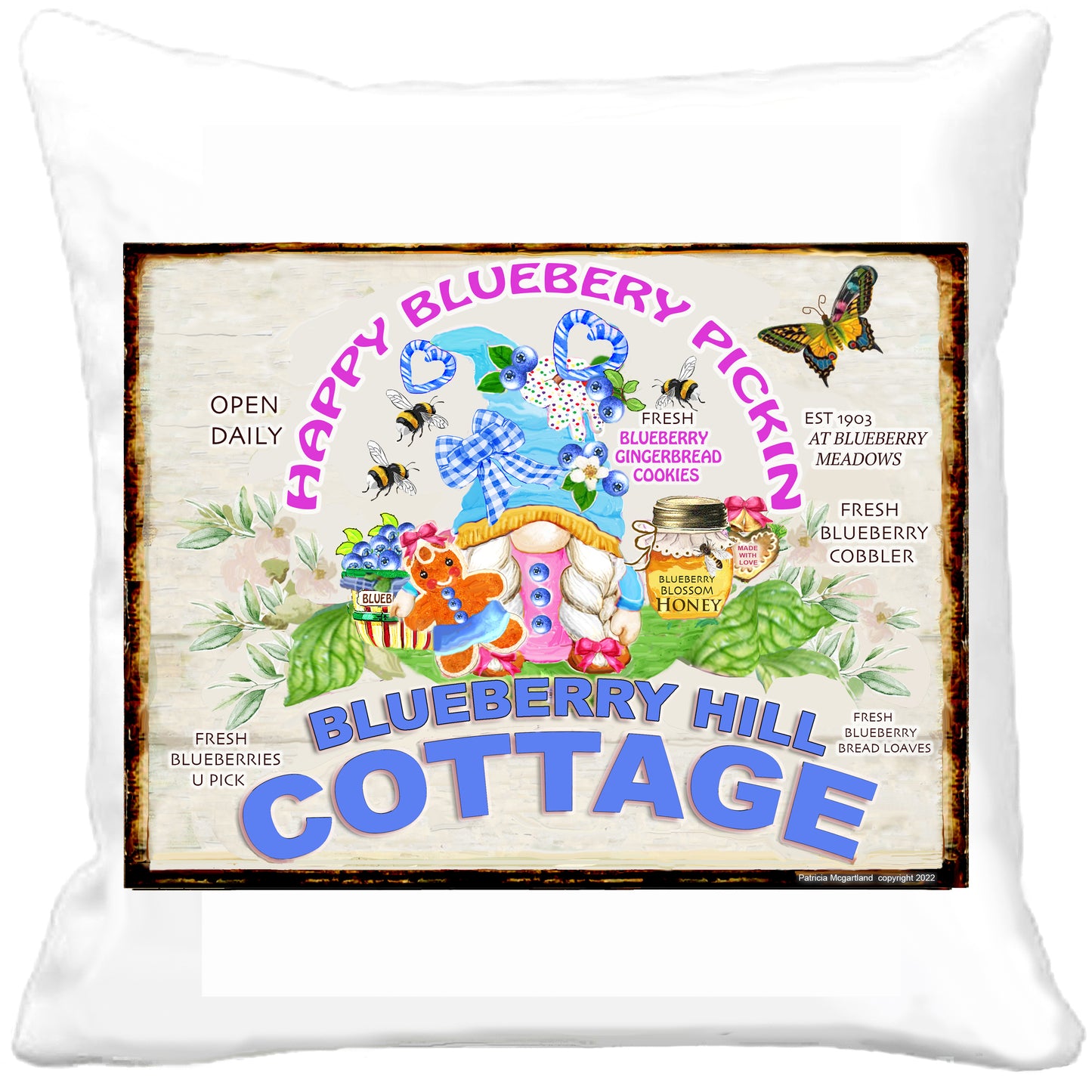 #1108 BLUEBERRY HILL COTTAGE HAPPY BLUEBERRY PICKIN - COUNTRY IMAGE