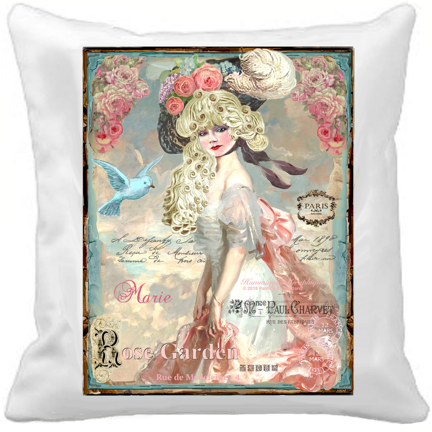 #394 BELLE MARIE ANTOINETTE ET MERLE BLEU - BELLE IMAGE SHABBY