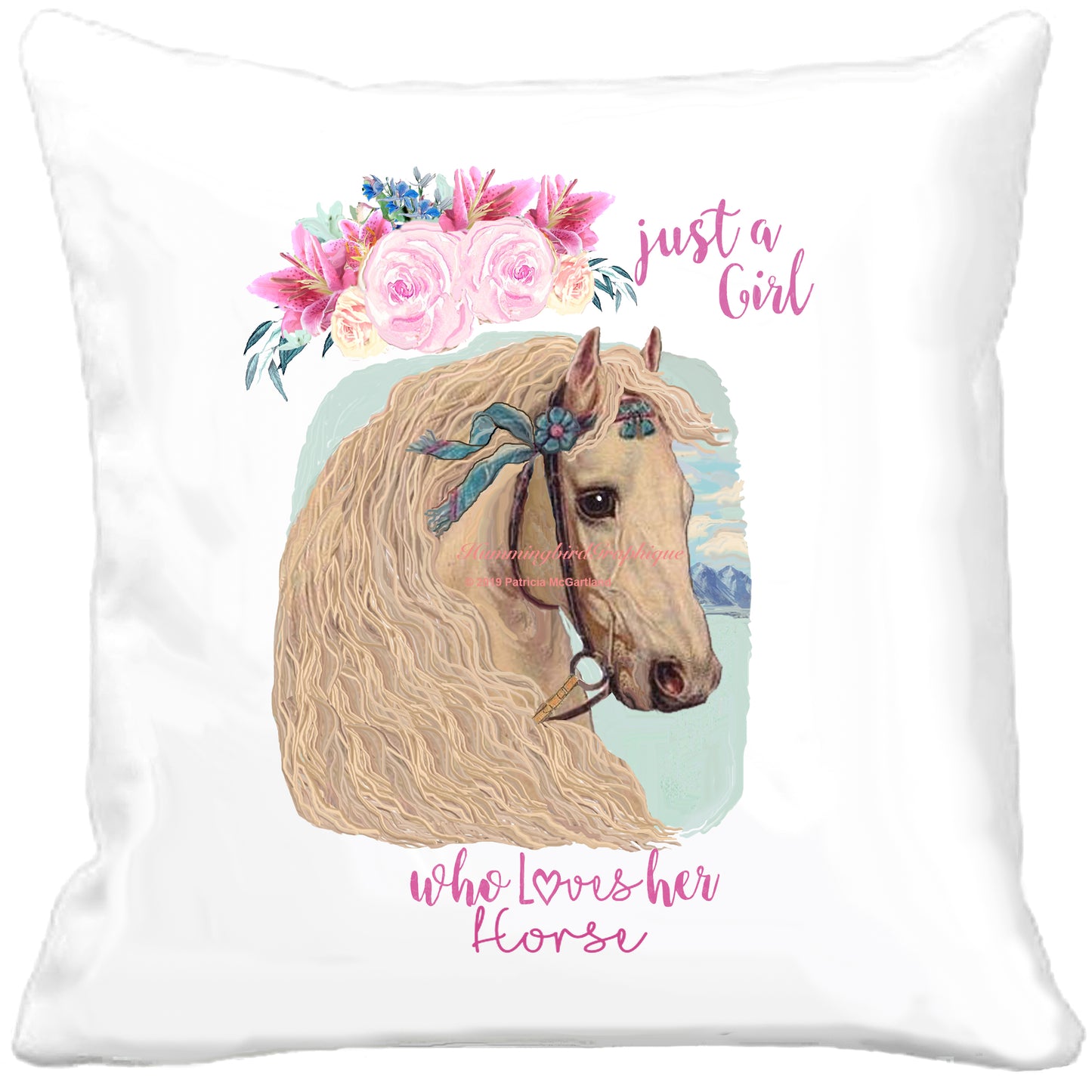 #451 JUST A GIRL WHO LOVES HER HORSE WITH ROSES - ANIMALS