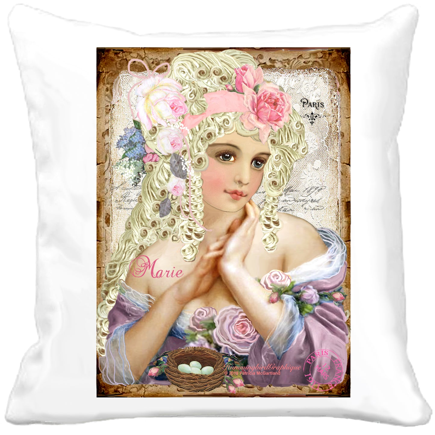 #457 BELLE MARIE ANTOINETTE AVEC DES ROSES - BELLE IMAGE SHABBY