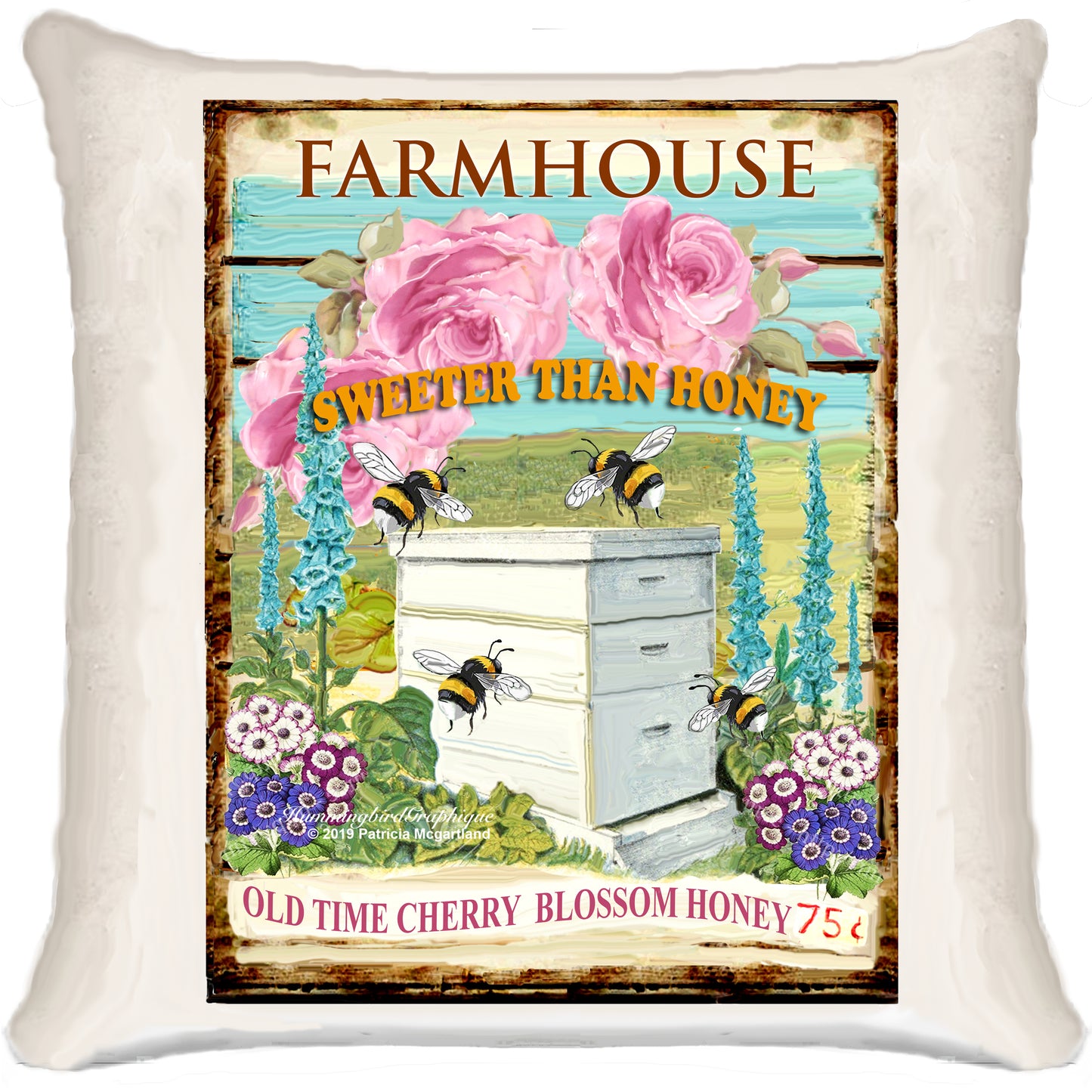 #546 FARMHOUSE OLD TIME CHERRY BLOSSOM HONEY FOR SALE SIGN - COUNTRY IMAGE