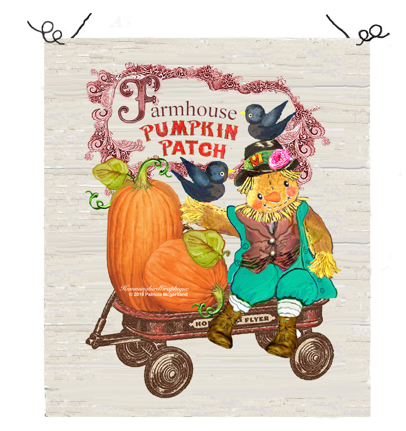 #538 FARMHOUSE PUMPKIN PATCH WITH CHARMING SCARECROW - AUTUMN HARVEST