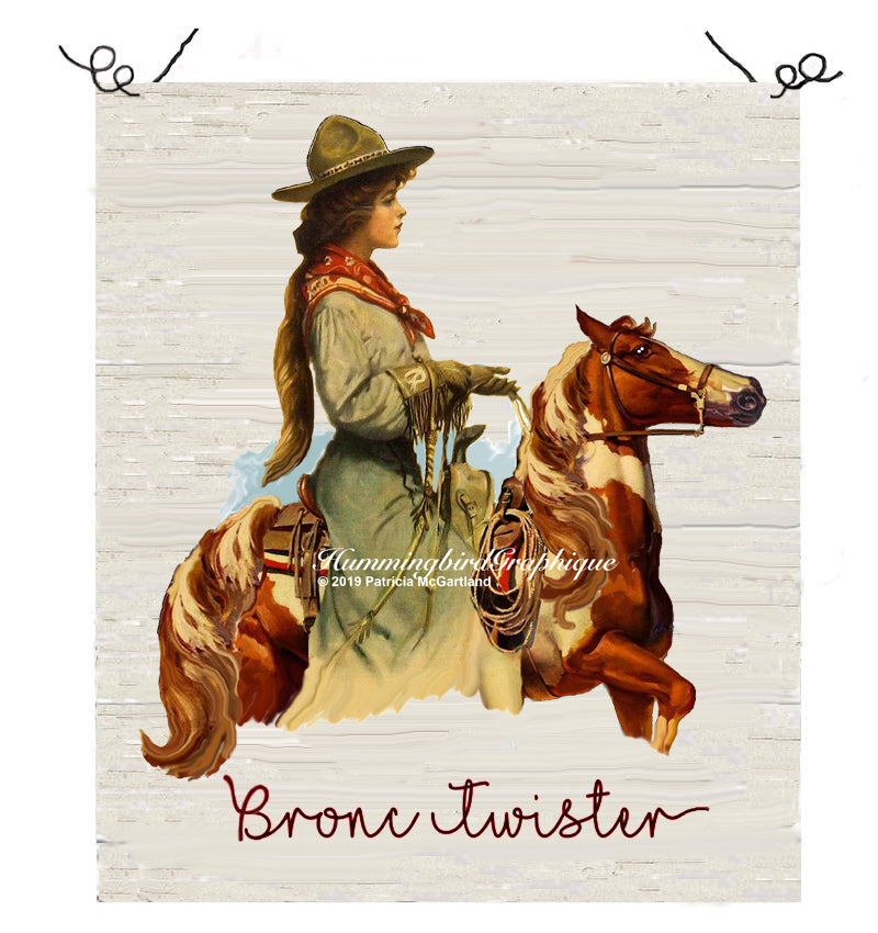 #442 BRONC TWISTER COWGIRL AND HER HORSE - COWGIRLS