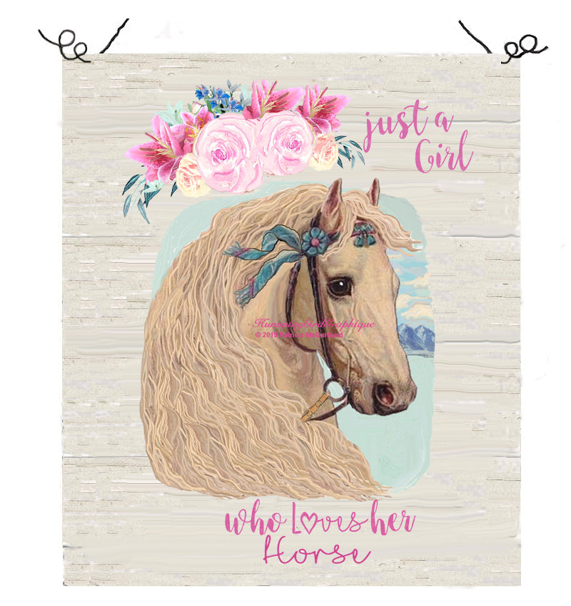 #451 JUST A GIRL WHO LOVES HER HORSE WITH ROSES - ANIMALS