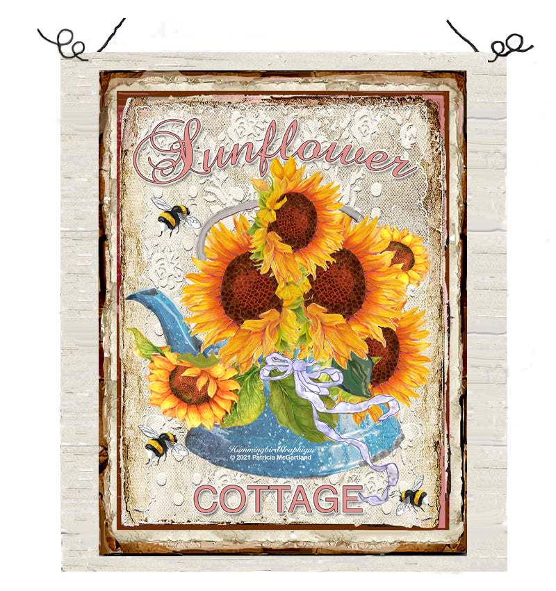 #1048 BEAUTIFUL SUNFLOWER COTTAGE LACE - COUNTRY IMAGE