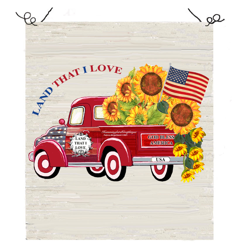 #1026 LAND THAT I LOVE RED PATRIOT TRUCK - COUNTRY IMAGE